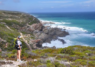 Admiring the view of the cliffs on the Whale Trail Adventures